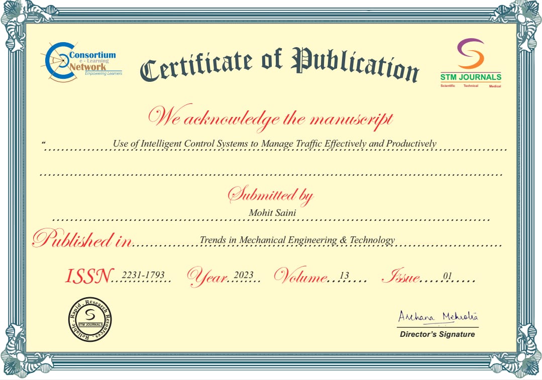 Publication Certificate